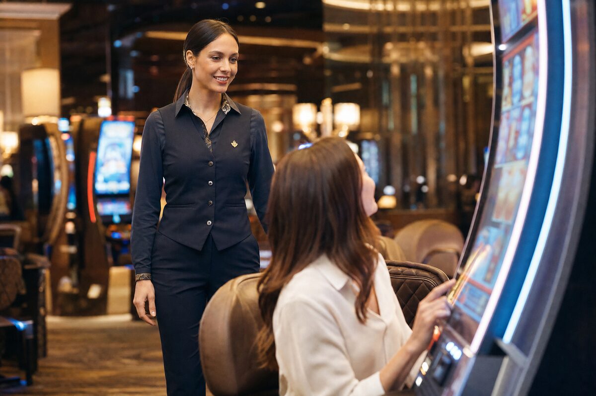 Staff responding at a casino table